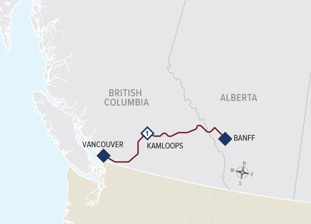 Vancouver to Banff train travel